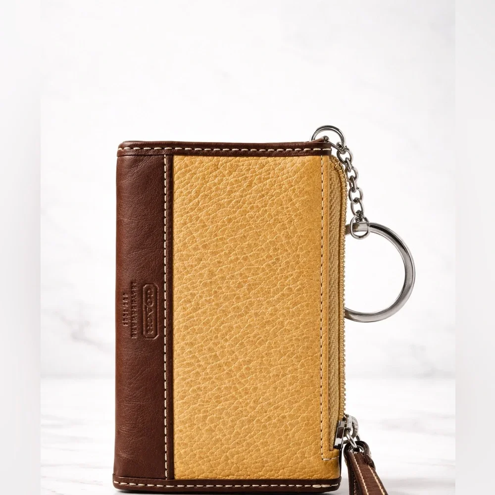 Coach‎ Gold and Brown Leather Accessory